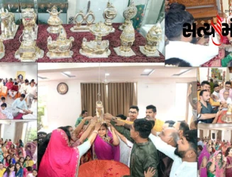 માતા ત્રિશલાને આવેલ ૧૪ સ્વપ્નોના લાભ લેતા જૈન ભાવિકો