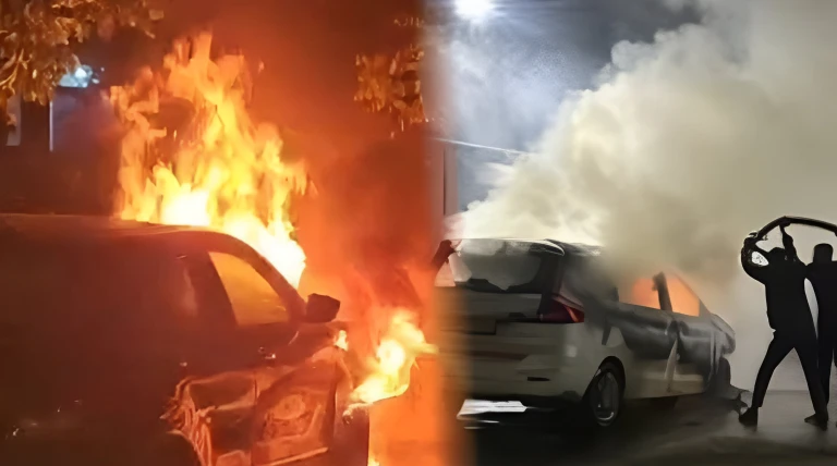 જામનગરમાં મચ્છરનગર વિસ્તારમાં પાર્ક કરેલી કારમાં એકાએક આગ, લોકોમાં દોડધામ