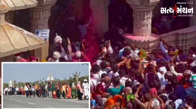 Dwarkadhish Templeમાં અબીલ-ગુલાલ અને ગુલાબની પાંખુડીઓથી રંગાયો ભક્તિમય માહોલ