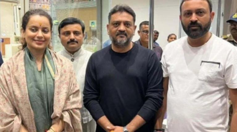 રાજકોટના હીરાસર એરપોર્ટ પર સાંસદ અને અભિનેત્રી કંગના રનૌતનું ભવ્ય સ્વાગત — ધારાસભ્ય જયેશભાઈ રાદડીયાનો આગવેરો સન્માન