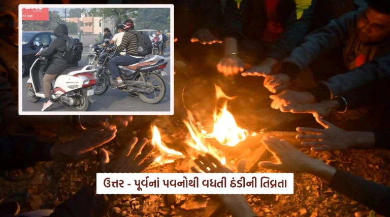 ઉત્તર-પૂર્વી પવન અને શીતલહેરથી સૌરાષ્ટ્ર-ગુજરાતમાં ઠંડી તીવ્ર, નગરજનો ઠુંઠવાયા, તાપમાન 8.5–13 ડિગ્રી