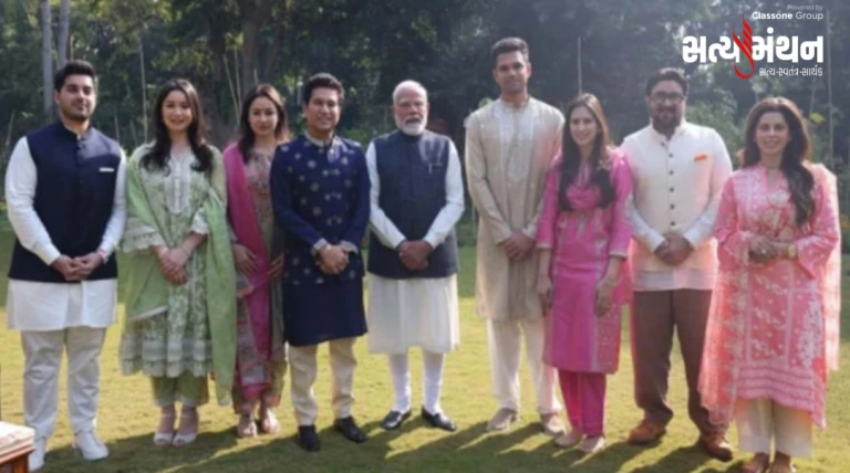 સચિન તેંડુલકર પરિવાર સાથે PM મોદીને મળ્યા: દીકરા અર્જુનના લગ્નનું આમંત્રણ, માર્ચમાં વાગશે શહેનાઈ
