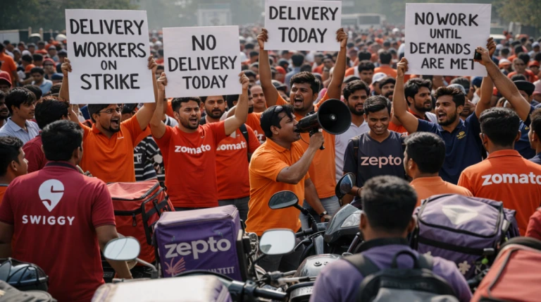 આજે ઓનલાઈન ઓર્ડર કરતા પહેલા વિચારજો; લાખો ગિગ વર્કર્સની હડતાળને કારણે ડિલિવરી સેવાઓ ઠપ્પ