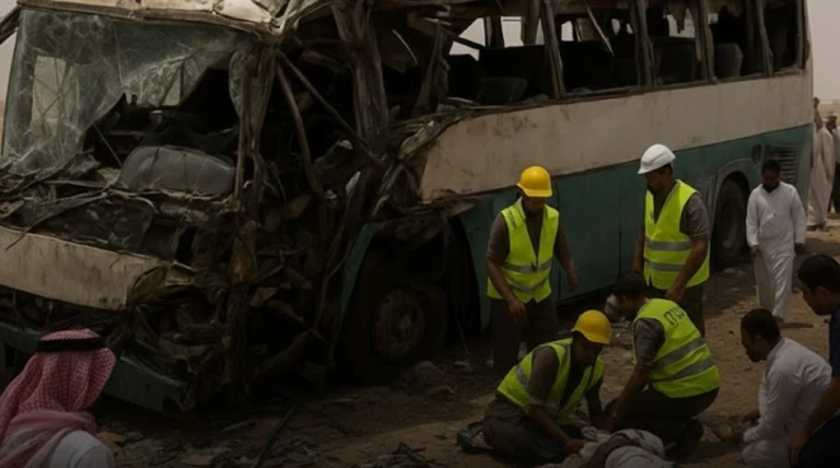 સાઉદી અરબમાં ભયાનક બસ અકસ્માત, 42 ભારતીયોના મોતની આશંકા, હેલ્પલાઈન નંબર જાહેર