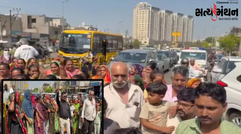 રાજકોટના ગોવર્ધન ચોક પાસે મહિલાઓનો ચક્કાજામ, રોડ-પાણીની સમસ્યાને લઈ તંત્ર સામે ફાટી નીકળ્યો આક્રોશ