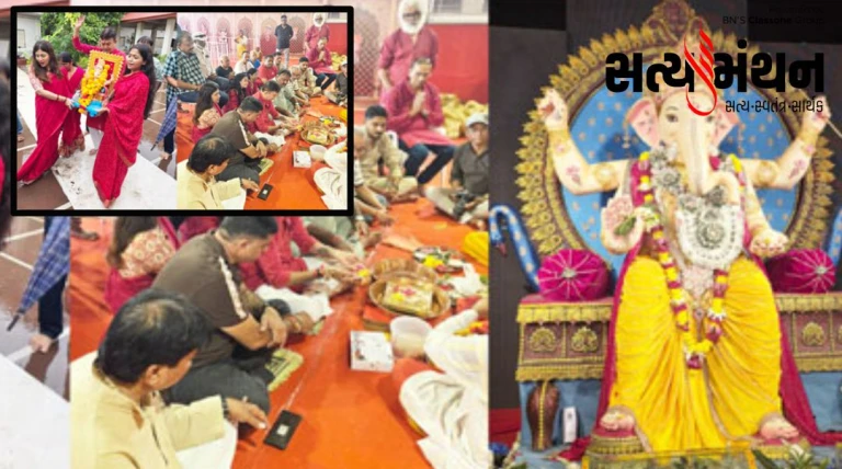 રાજકોટના સર્વેશ્વર ચોકમાં રજવાડી થીમ સાથે ગણપતિ મહોત્સવનો પ્રારંભ